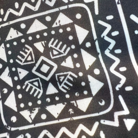 West Loop Black and White Geometric Palazzo Pants Size Large - Picture 4 of 6